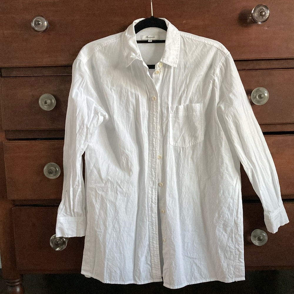 Madewell White Button-Down Shirt